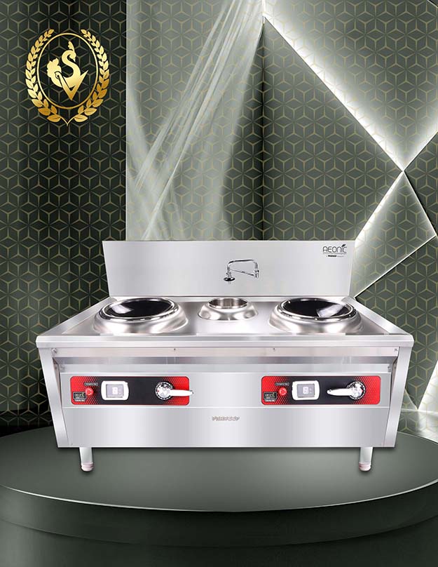 Commercial Induction Kitchen Double Zone Range